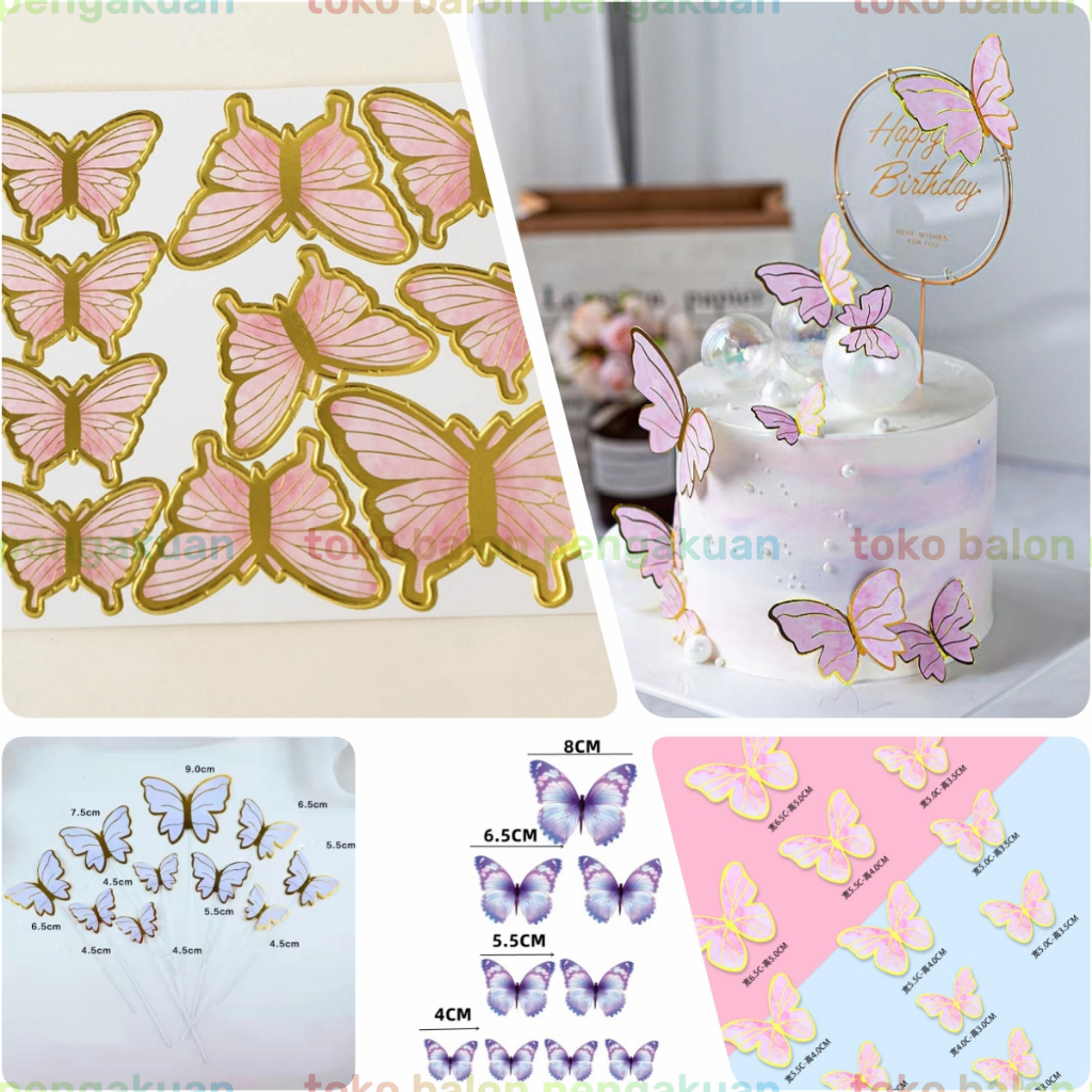 Jual Topper Kupu Kupu Hiasan Buket Cake Topper Kue Ulang Tahun Topper Butterfly Dekorasi Buket 1057