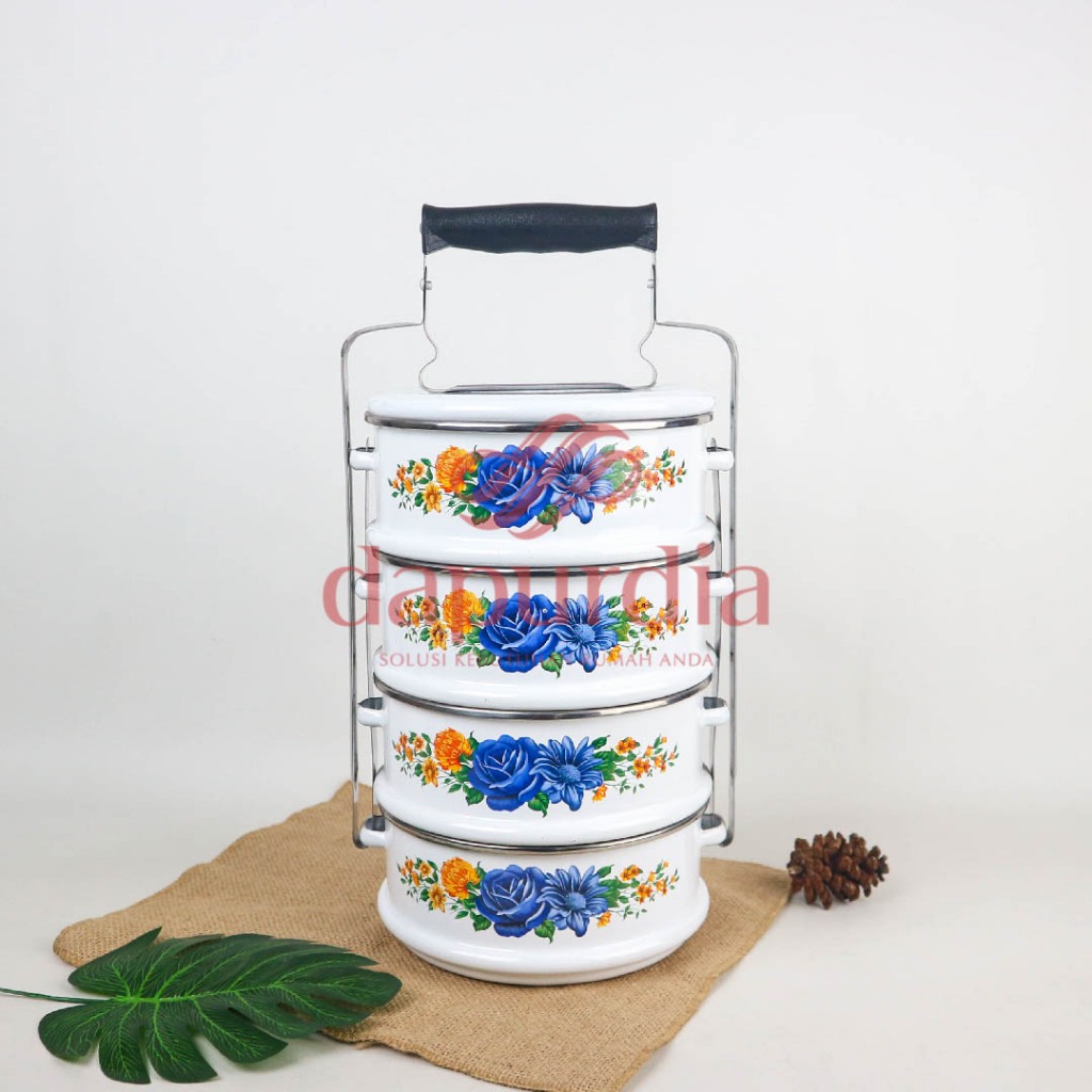Jual rantang motif kembang 4susun diameter 14cm | Shopee Indonesia