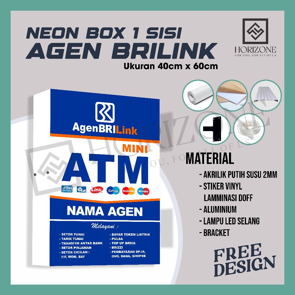 Jual NEON BOX AKRILIK 1 SISI AGEN BRILINK 40X60 | Shopee Indonesia