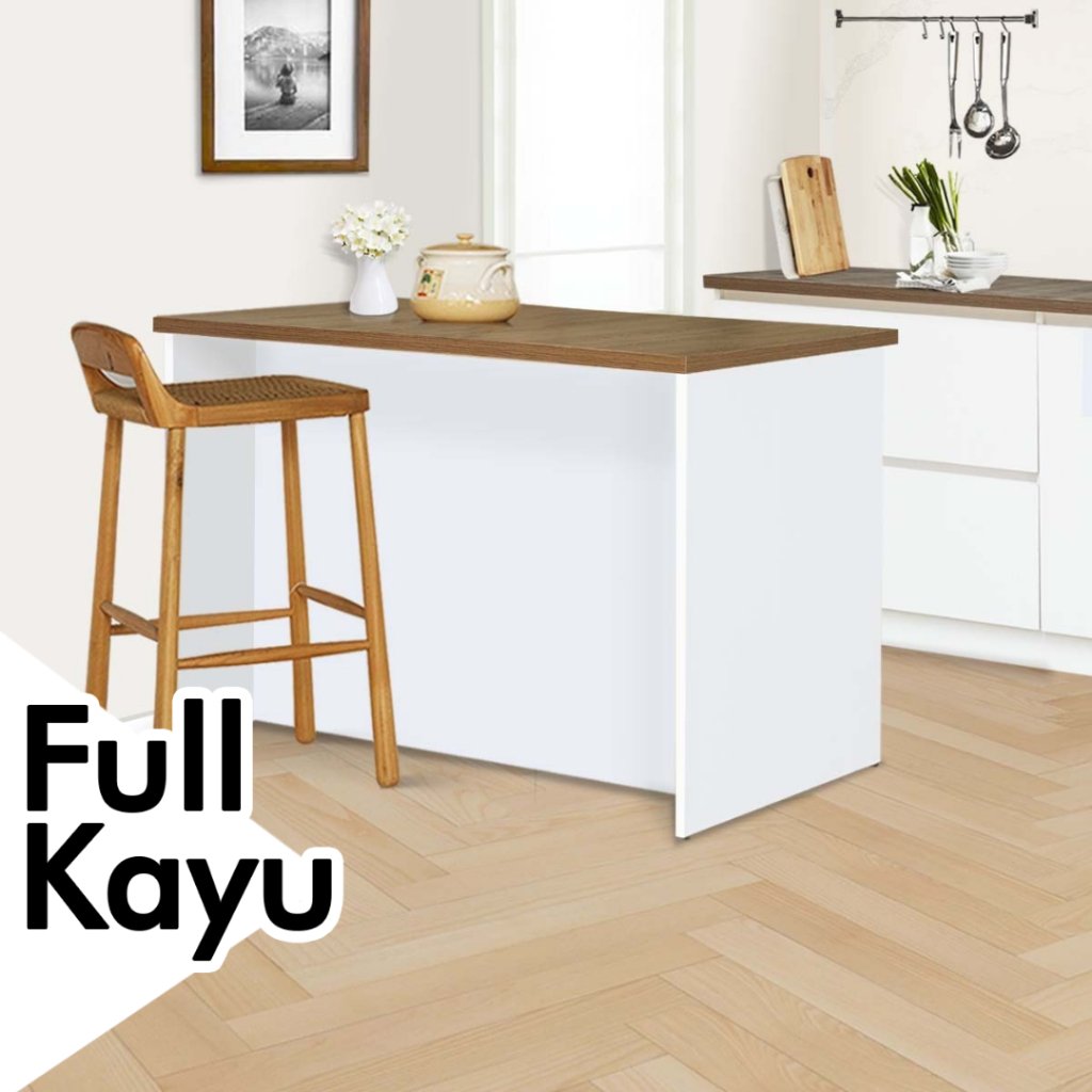 KIRANA Nebraska Island - Kitchen Set Kayu Rak Kabinet Island Dapur Putih Modern Minimalis