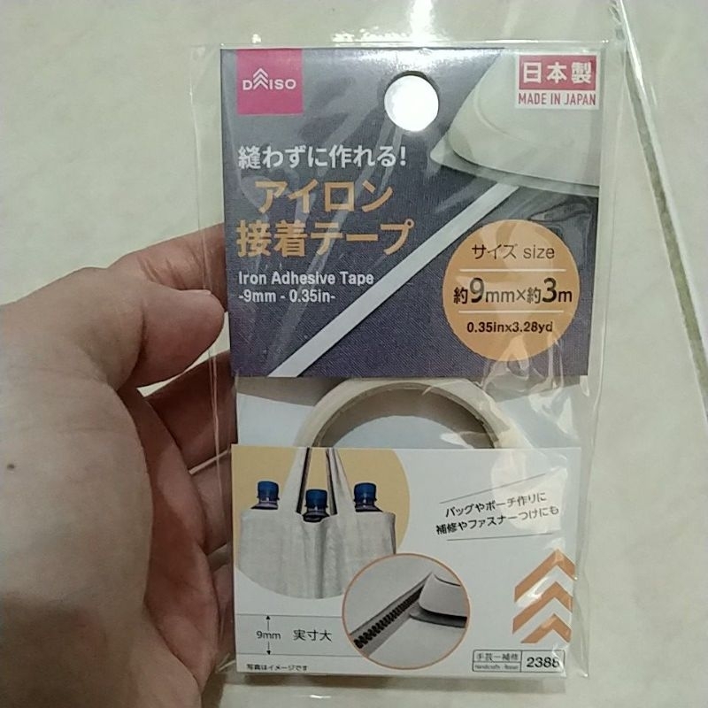Jual Daiso iron adhesive tape 6mm / 9mm 3 meter klim strika tanpa jahit Shopee Indonesia