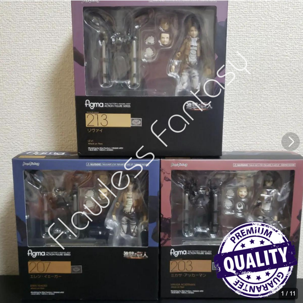 Jual Figma 203 207 213 Mikasa Eren Levi Attack On Titan Shingeki No ...