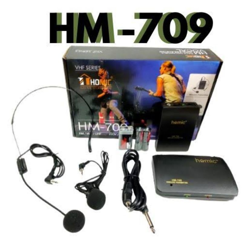 Jual MICROPHONE JEPIT CLIP WIRELESS MIC HOMIC HM 709 HM709 MIKROFON ...