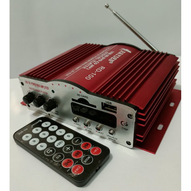 Jual power amplifier RAYDEN RD 100 power mini USB, SD card,MP3, radio ...