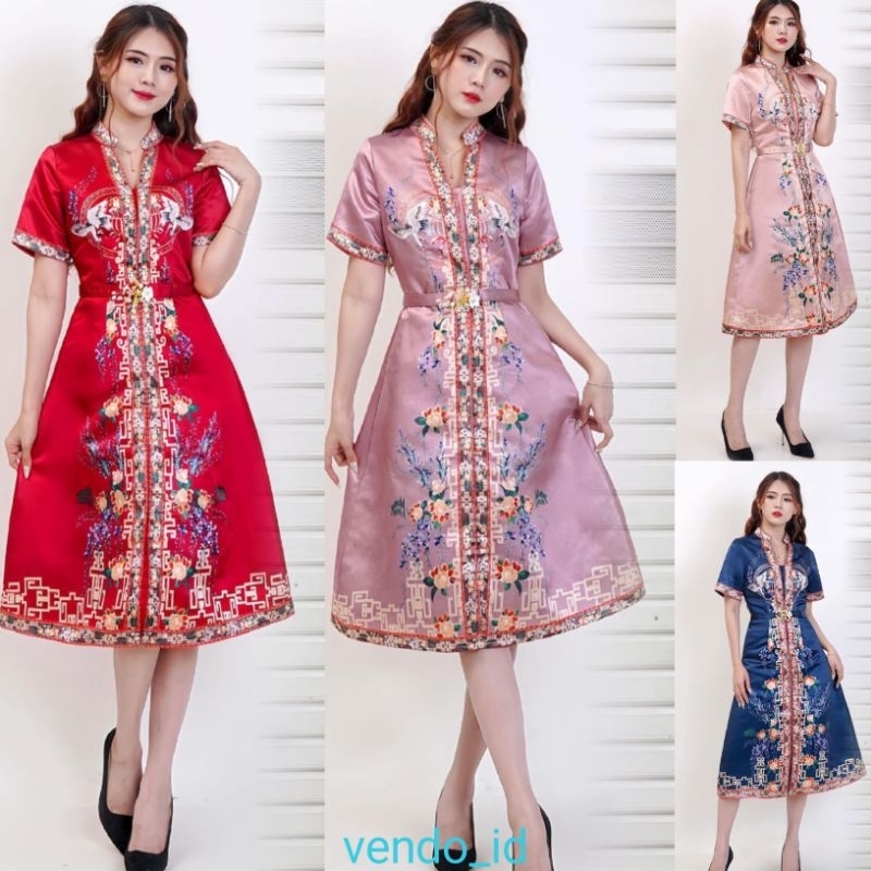 Jual Cheongsam Qipao Qibao Imlek Kueni Konian Sincia Imlek Tahun Baru