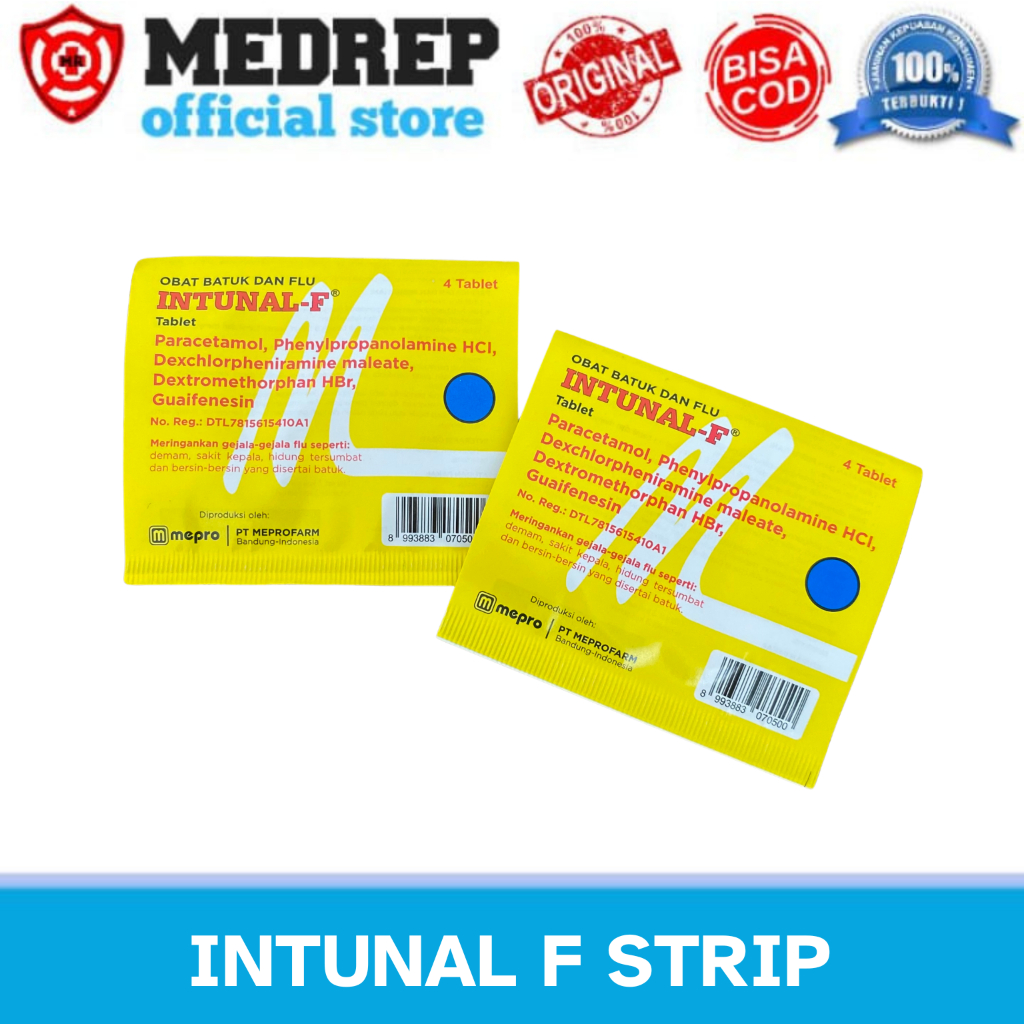 Jual Intunal F Strip Isi Tablet Obat Batuk Dan Flu Meringankan