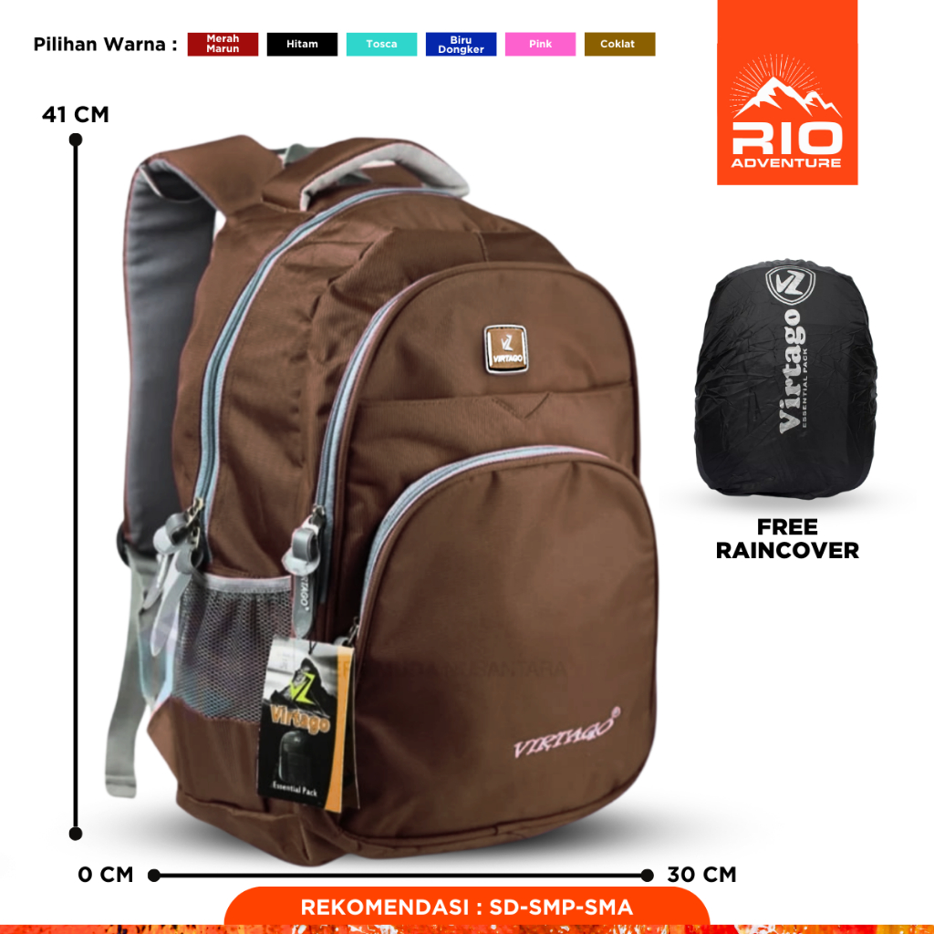 Jual Tas Ransel Virtago/Tas Sekolah SD-SMP-SMA/Tas Laptop Untuk Sekolah ...