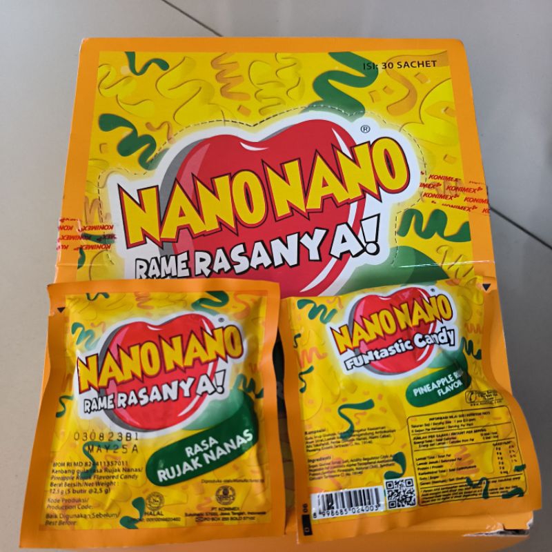 Jual nano nano permen manisan buah rasa jeruk nanas - 1 sachet rame ...