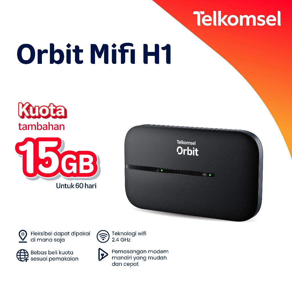 Jual Telkomsel Orbit Mifi H1 Portable Modem Wifi 4G High Speed Bonus ...