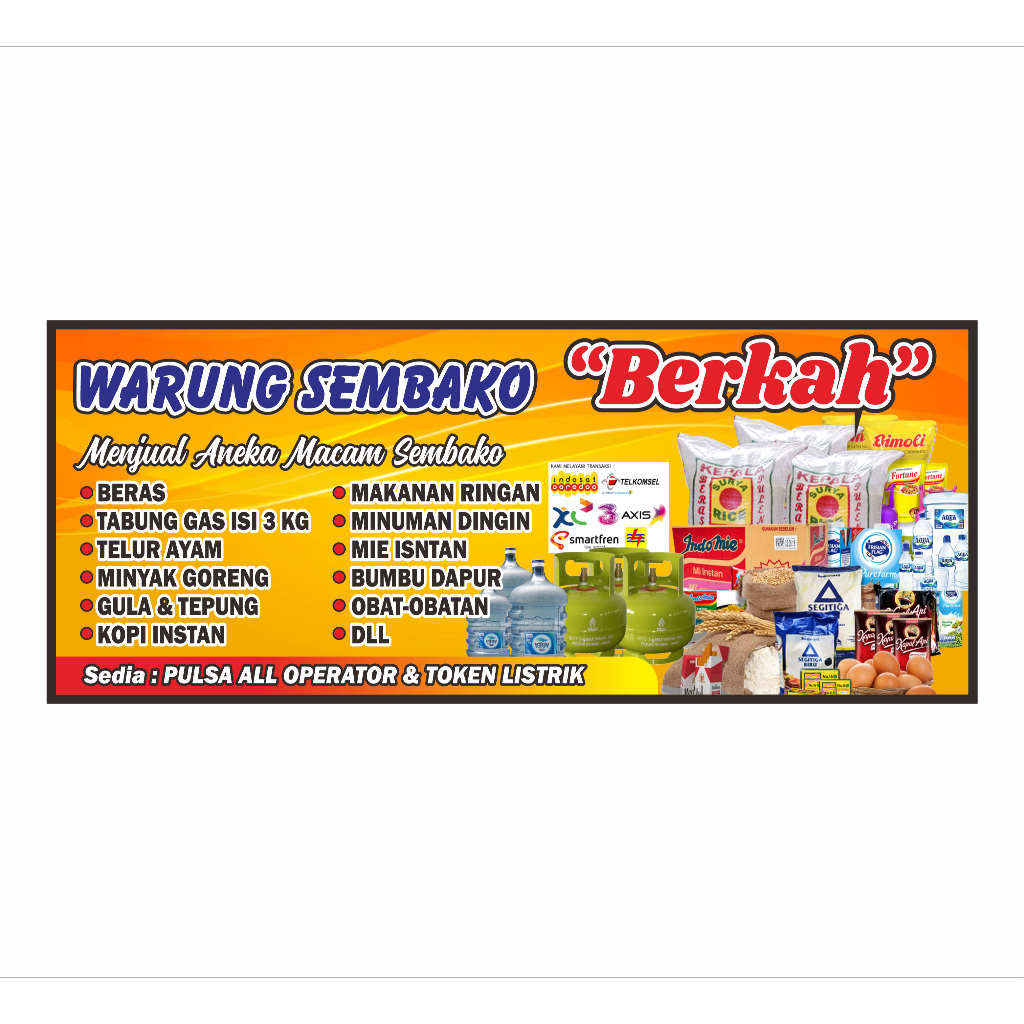 Jual Spanduk Warung Sembako_Toko Sembako 200x80 | Shopee Indonesia