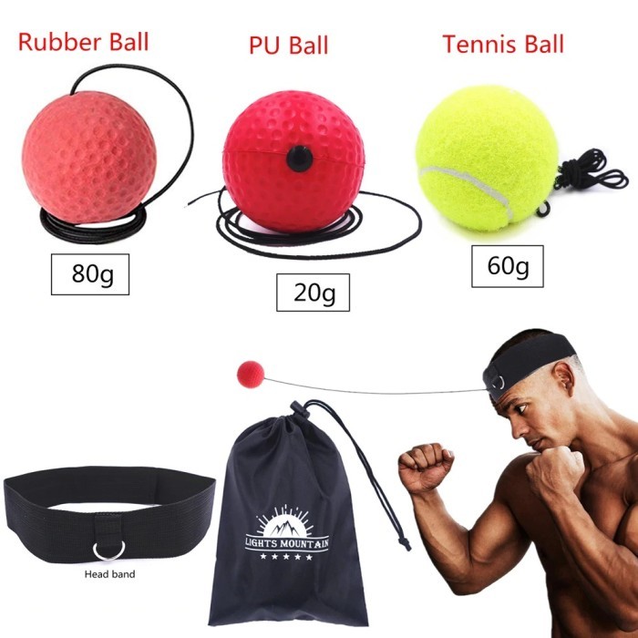 Jual Reflex Ball Samsak Latihan Tinju Boxing MMA Muay Thai Karate 3 PCS