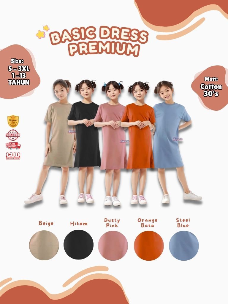 Jual Dress anak perempuan kids dan junior usia 1-13 tahun Baju anak