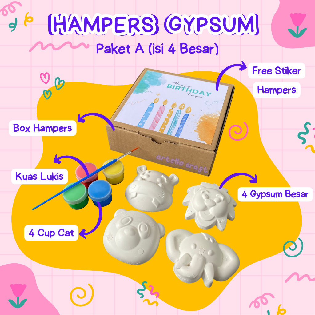 Jual Paket Box Hampers Mewarnai Gypsum Isi 4 Mainan Anak Edukatif ...