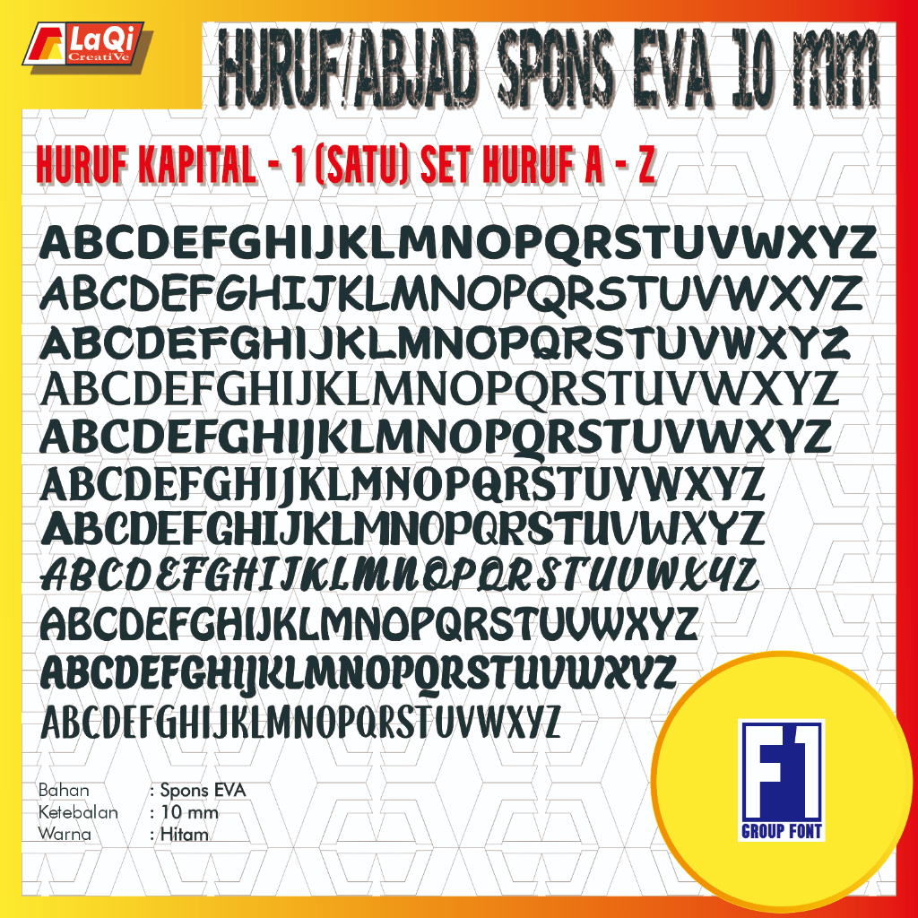 Jual Font / Huruf / Abjad Kapital Spons EVA untuk Papan Bunga Rustic ...