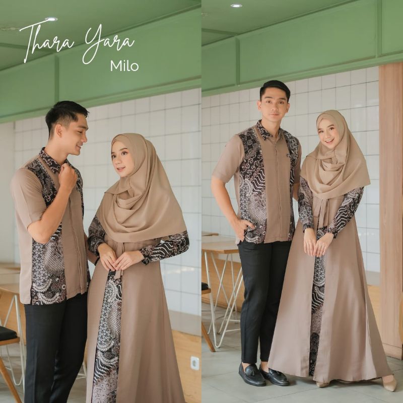 Jual BAJU BATIK COUPLE MUSLIM GAMIS BATIK COUPLE KELUARGA [ THAR4 ZI4