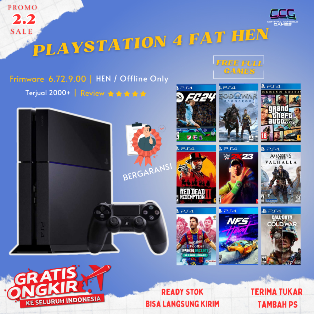 Jual PS4 Playstation 4 Fat 1tb Hen Full Games Bebas Request | Shopee  Indonesia