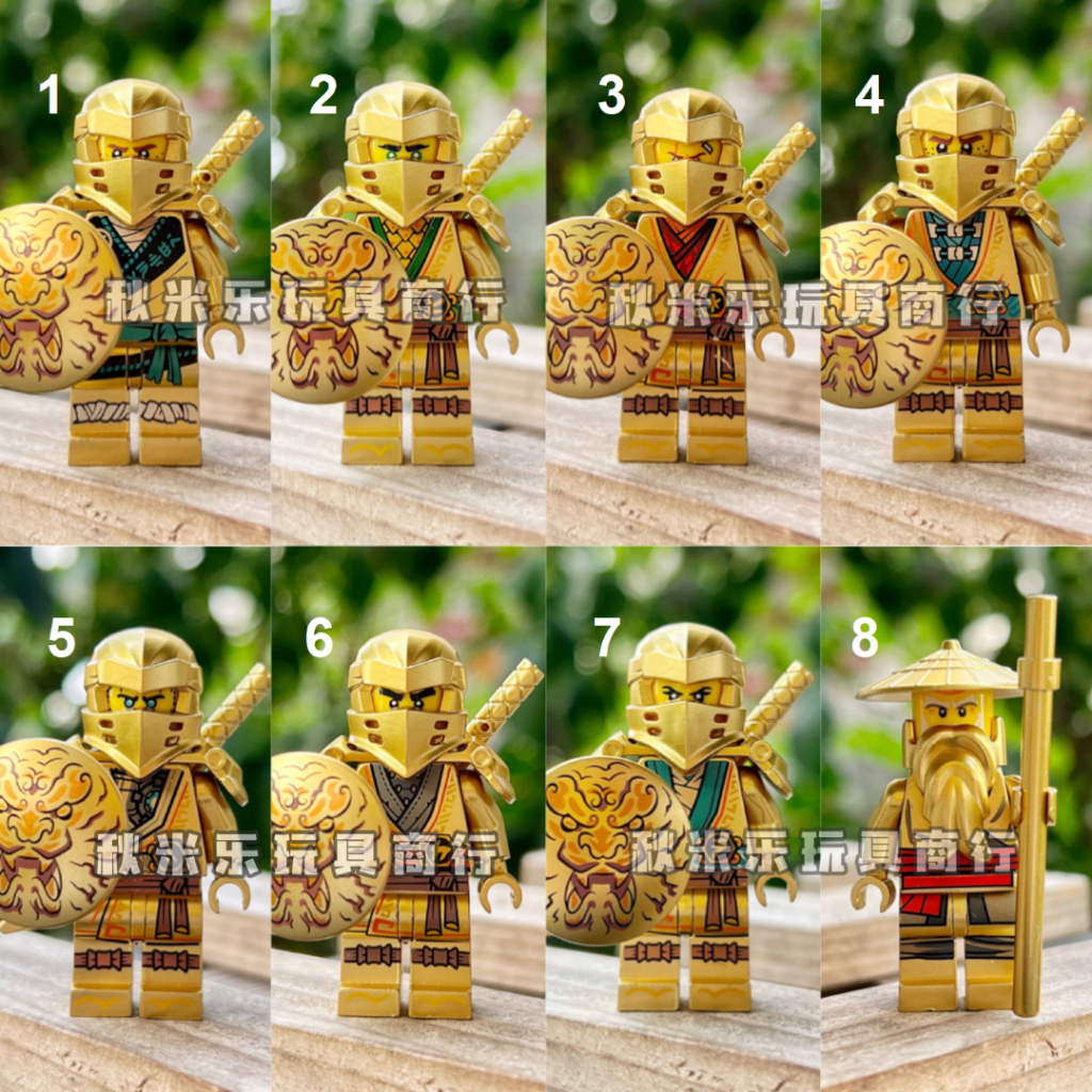 Jual Ninjago Golden Gold Weapons Kai Zane Lloyd Jay Cole Nya Minifigs ...