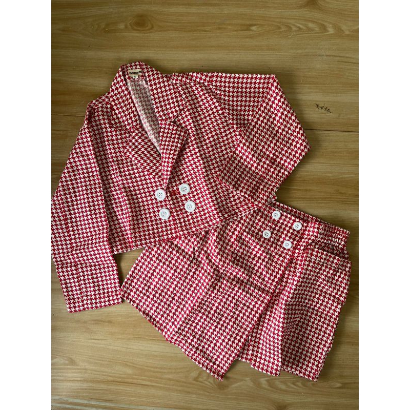 Jual Keenanthi Korean Blazer Houndstooth Blazer Crop Blazer