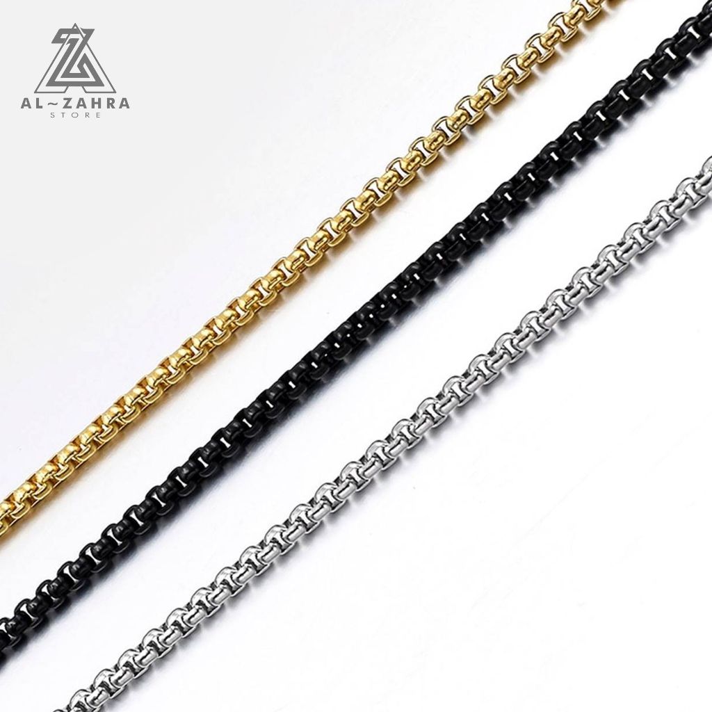 Jual KALUNG TITANIUM RANTAI ROLO SIMPLE ELEGAN PRIA WANITA WARNA SILVER ...