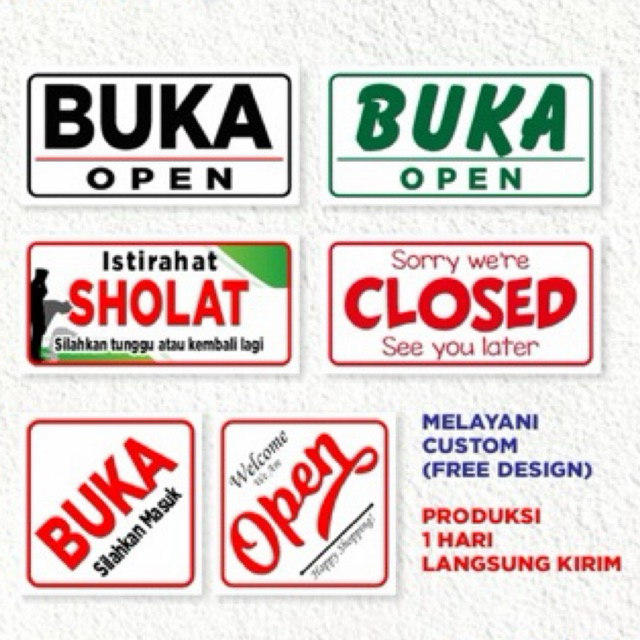 Jual Sign Akrilik Papan Petunjuk Buka Tutup Open Close Shopee Indonesia