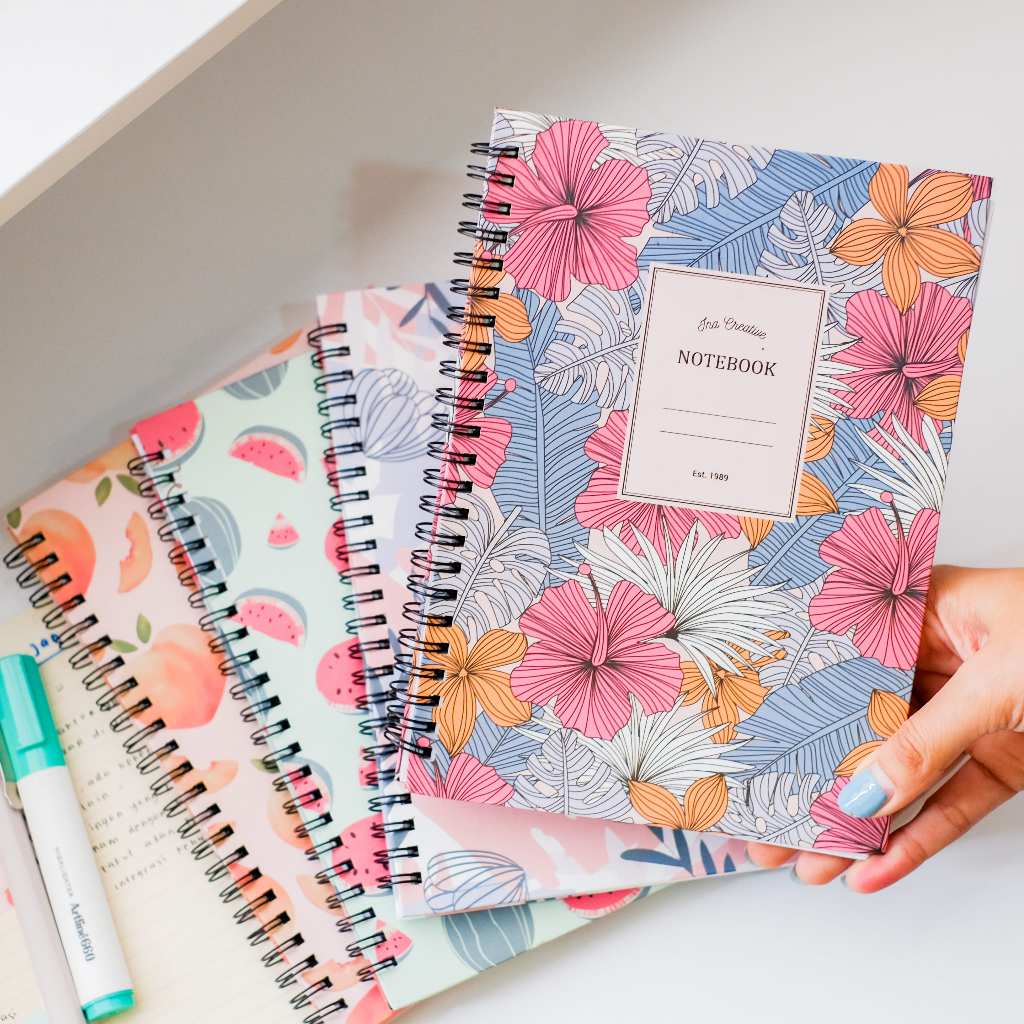 Jual Ina Creative Notebook Spiral Hardcover Flower Fruit A5 Diary Book