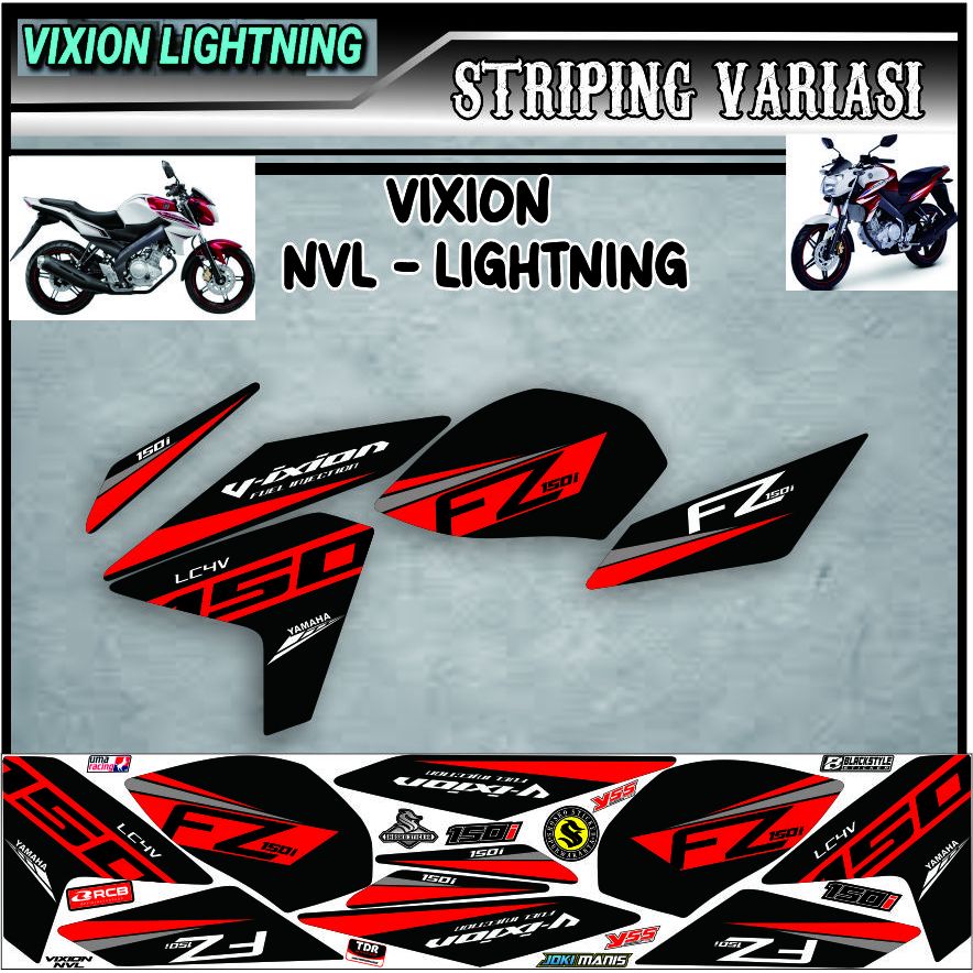 Jual Striping Motor Yamaha Vixion Decal Custom Varian Sticker Variasi Simpel Terbaru Dan Masa