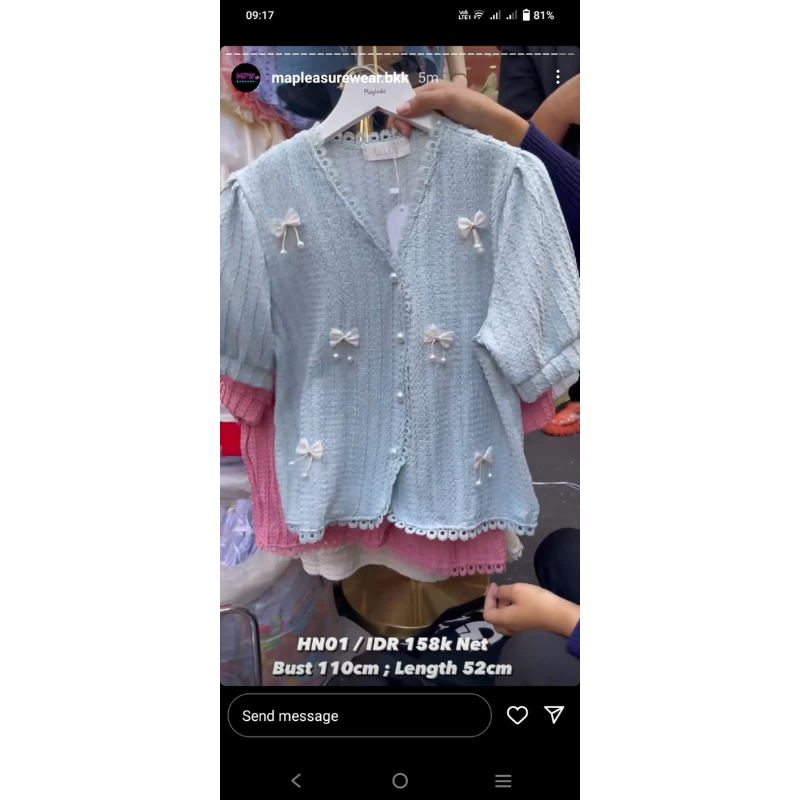 Jual hn01 top biru (ci suzan) | Shopee Indonesia
