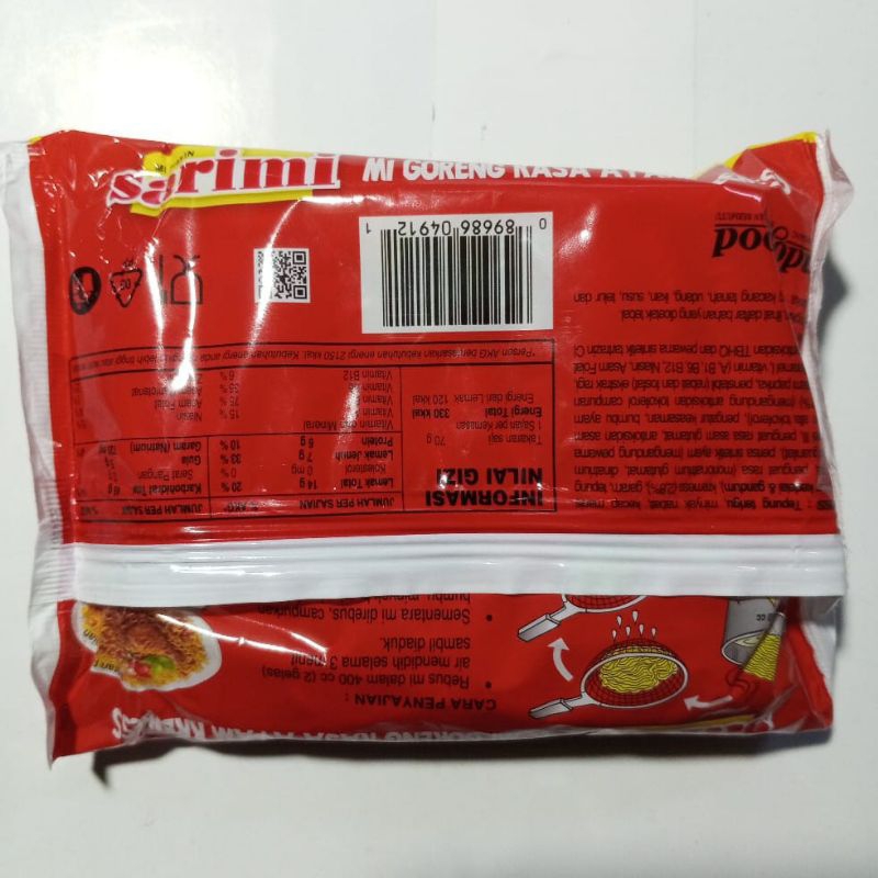 Jual MIE SARIMI - Mie Sarimi Goreng Rasa Ayam Kremes Harga 1 Dus isi 40 ...