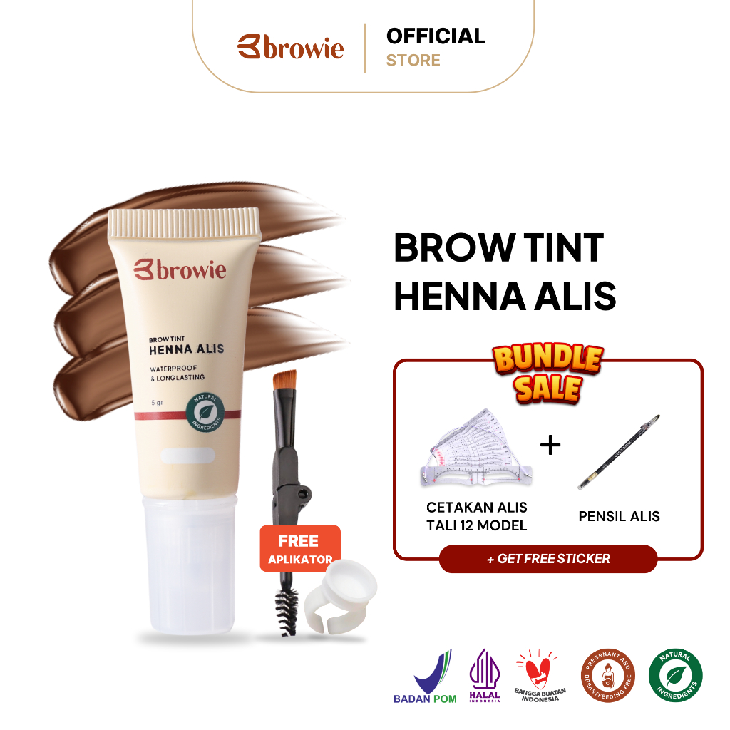 Jual Natural Brown [BPOM & Halal] browie Brow Tint Henna Alis
