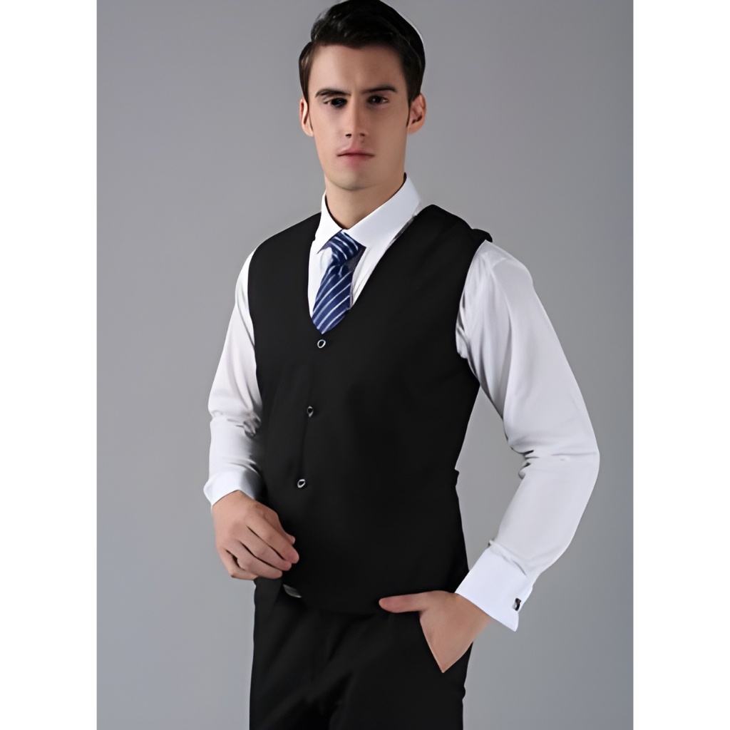 Jual Youbi Rompi Jas Formal Basic Pria Wanita Vest Formal Hotel Rompi Vest Formal Slim Fit