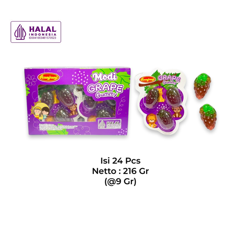 Jual GROSIR - Permen Anggur Lunak 24 X 9 Gr Rasa Grape - Grape Gummy ...