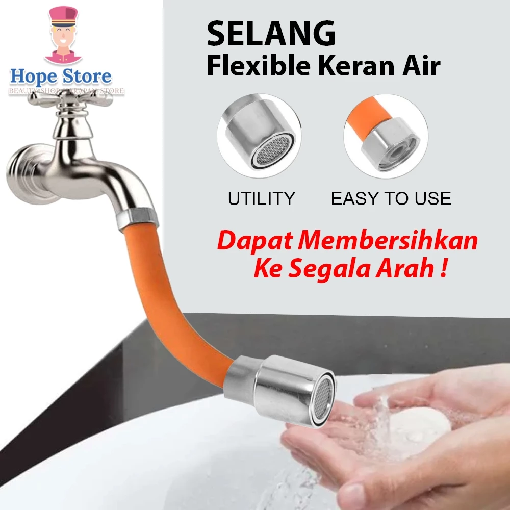 Hope Store - Selang Flexible Ekstensi Keran Air Universal 1/2 Inch 360 Derajat Bahan Silikon Untuk Dapur/Kamar Mandi | AutoStock