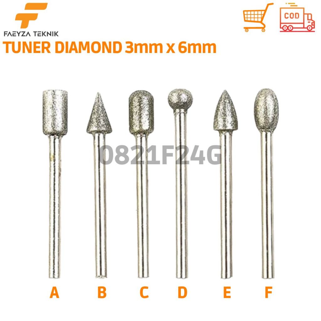 Jual Bor Tuner Diamond 3mm x 6mm Cocok Untuk Pengerjaan Besi Kayu Kaca ...