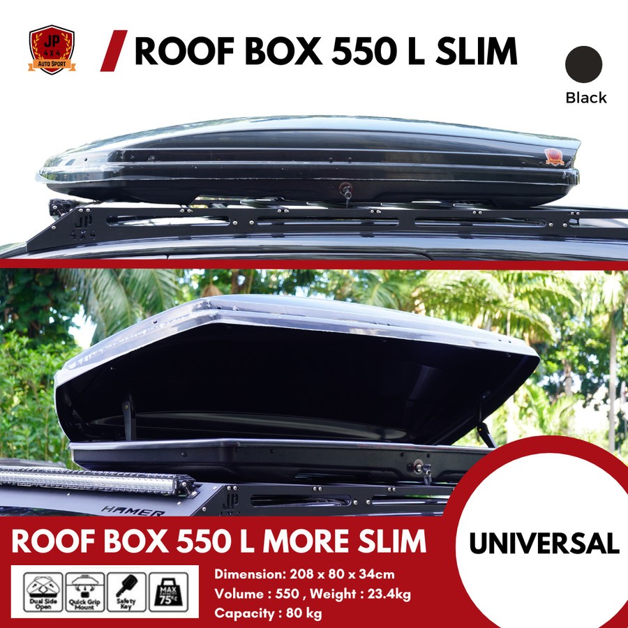 Jual Roof Box / Roofbox Limitless 550L Merek JP4X4 - Hitam | Shopee ...