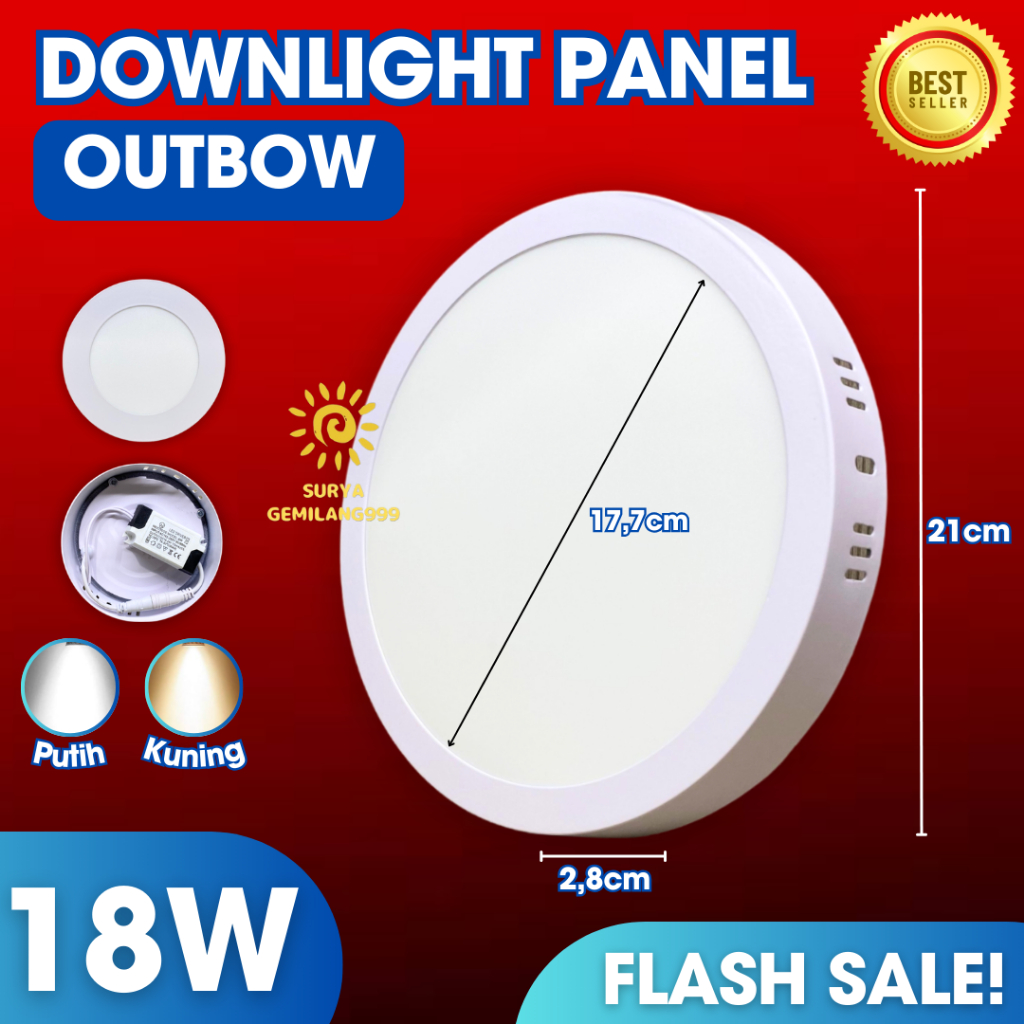 Jual Lampu Downlight Led Panel Ob Bulat 18w Outbow 18 W Round 18 Watt Shopee Indonesia 7168