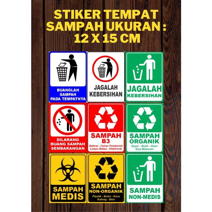 Jual Cetak Stiker Tempat Sampah Organik Non Organik, Sampah Medis ...