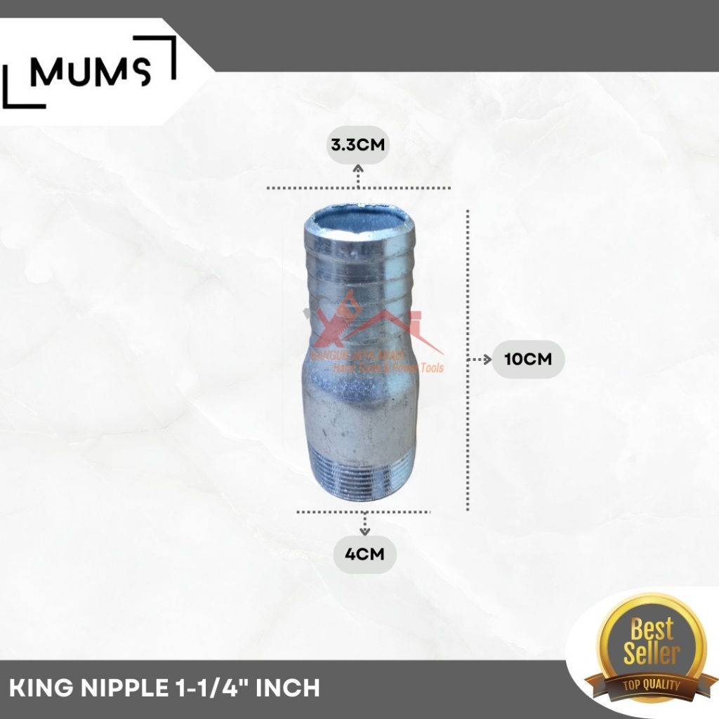 Jual King Nipple 1 1/4 Inch Nepel Selang Galvanis Sambungan Pipa Npt 11 ...