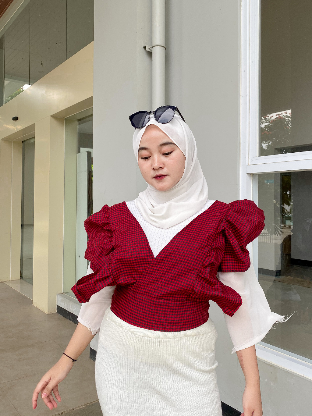 Jual YURA KOREAN TOP | VEST TARTAN | OUTER RUMBAI PITA | OUTER TARTAN ...