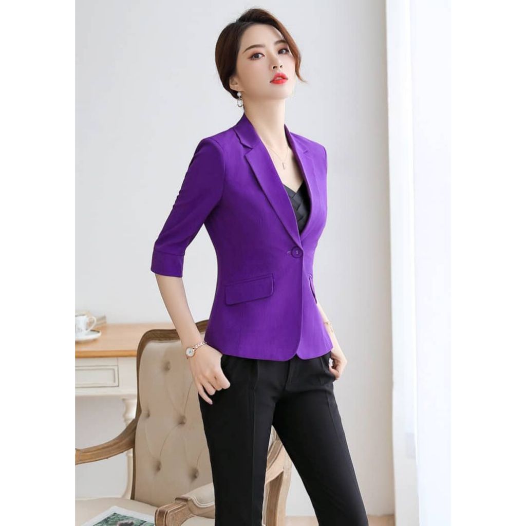Jual Adbcolection- Blazer wanita Tangan 3/4 Jas Blejer Kasual Perempuan ...