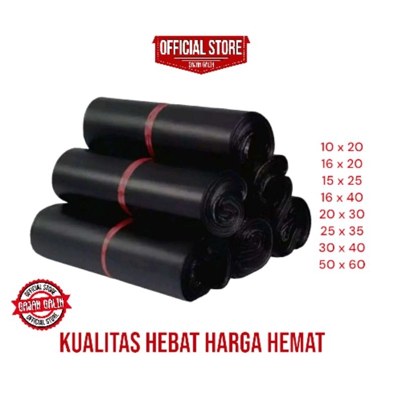 Jual Polymailer Hitam 10 X20 16x20 17x30 20x30 25x35 30x40 Plastik Online Shop Isi 10 Lembar 2054