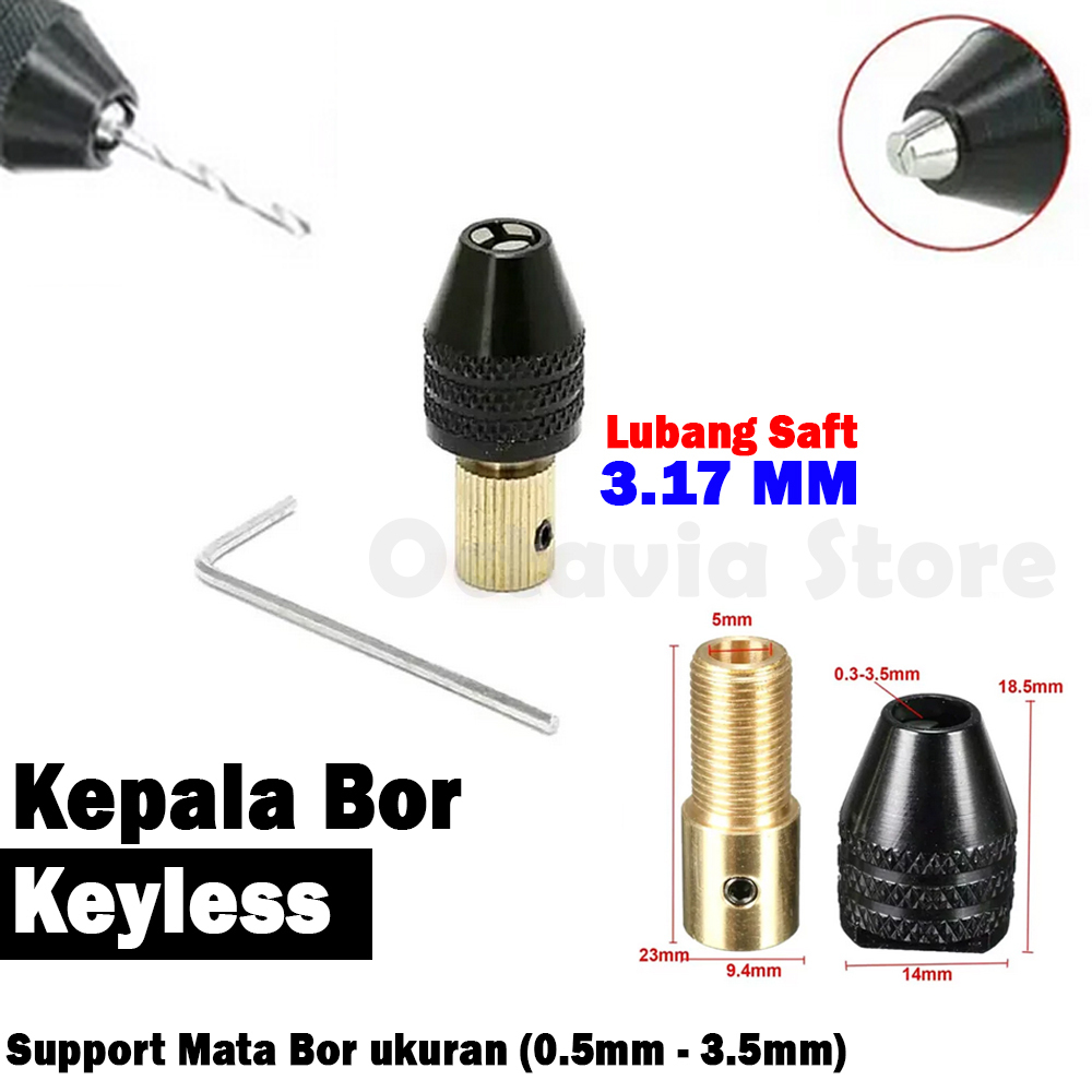 Jual Kepala Bor Mini Drill Original High Quality Jenis Keyless Dan Collet Chuck Mm Atau