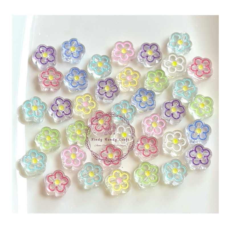 Jual 10pcs Manik Akrilik Bunga Tulip Bintang - Manik Tulip - Manik ...