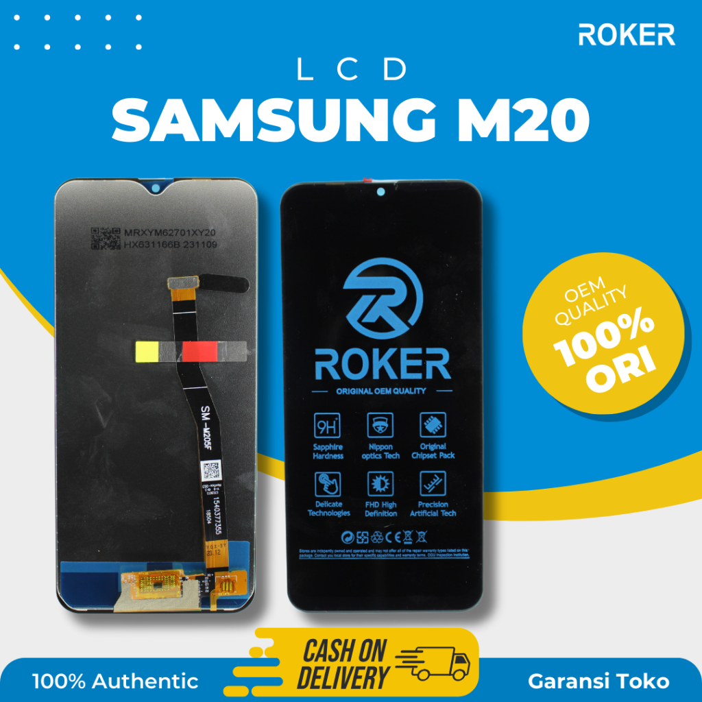 ROKER LCD TOUCHSCREEN SAMSUNG GALAXY M20 M205 M205F FULLSET ORIGINAL BY  ROKER