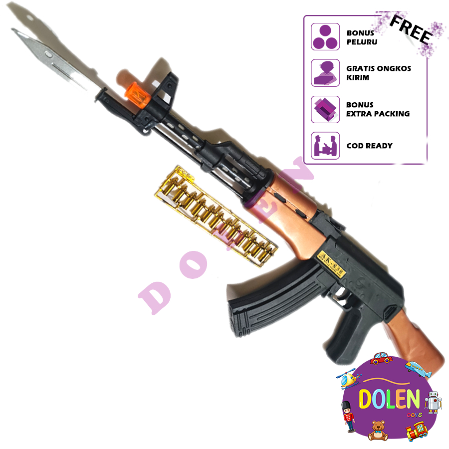 Jual AK47 Bayonet Bunyi Baterai Shell Ejecting Keluar Shell Mainan ...
