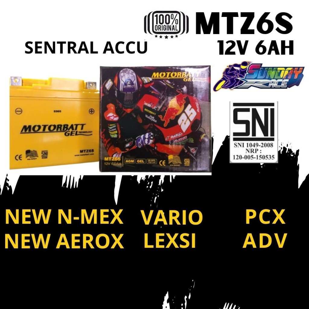 Jual aki motor pcx motorbat kering gell ori kualitas bagus siap pakai