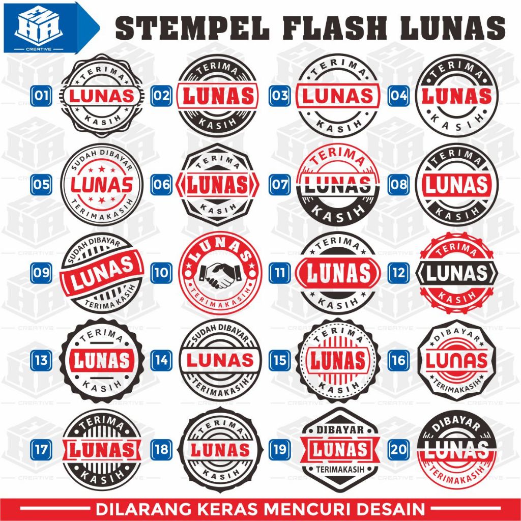 Jual Stempel lunas / Cap Lunas / stempel lunas bulat / stempel flash ...