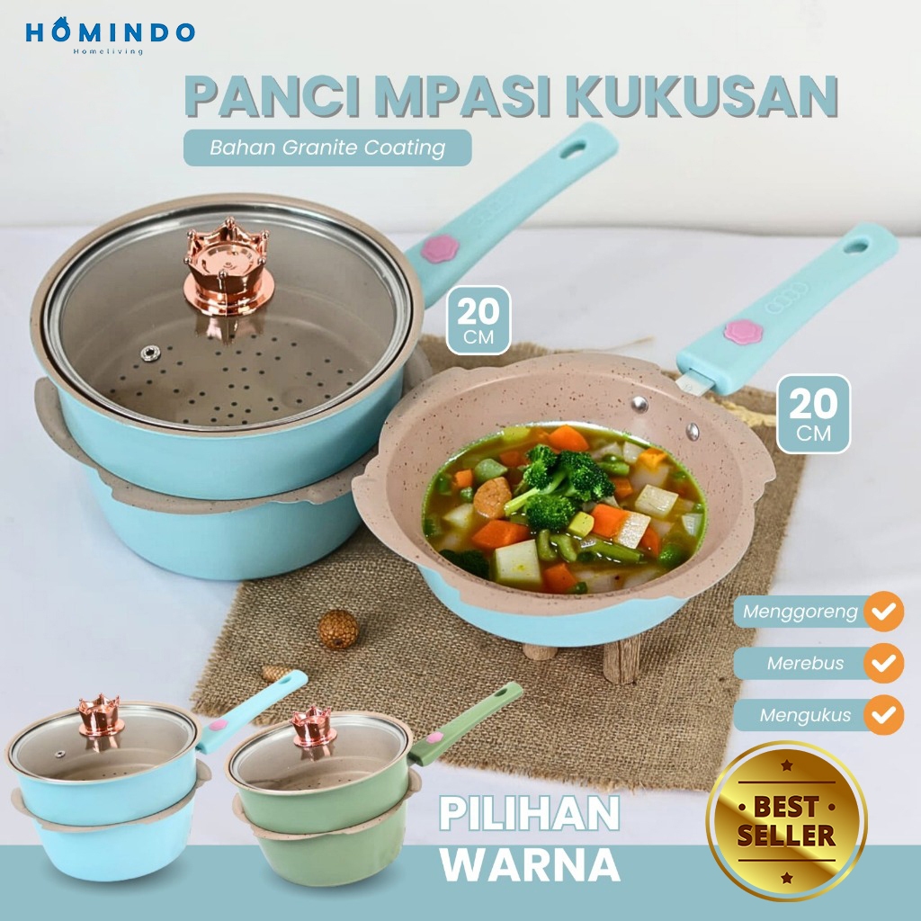 Jual Homindo Mall Original Panci Mpasi Set Bayi 4Pc Bonus Kukusan