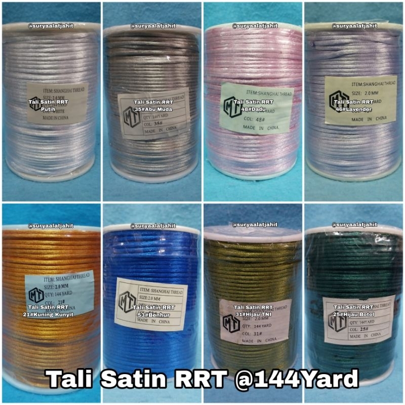 Jual Tali Shanghai satin RRT (2mm) Mx @144y =rp.30.500/1rol | Shopee ...