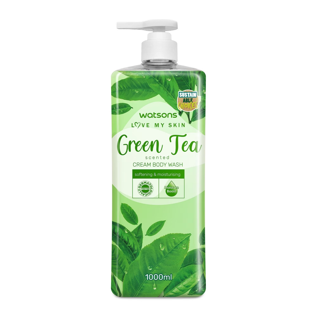 Jual Watsons Shower Gel/Body wash Greentea 100ml Sabun Mandi 1 Liter