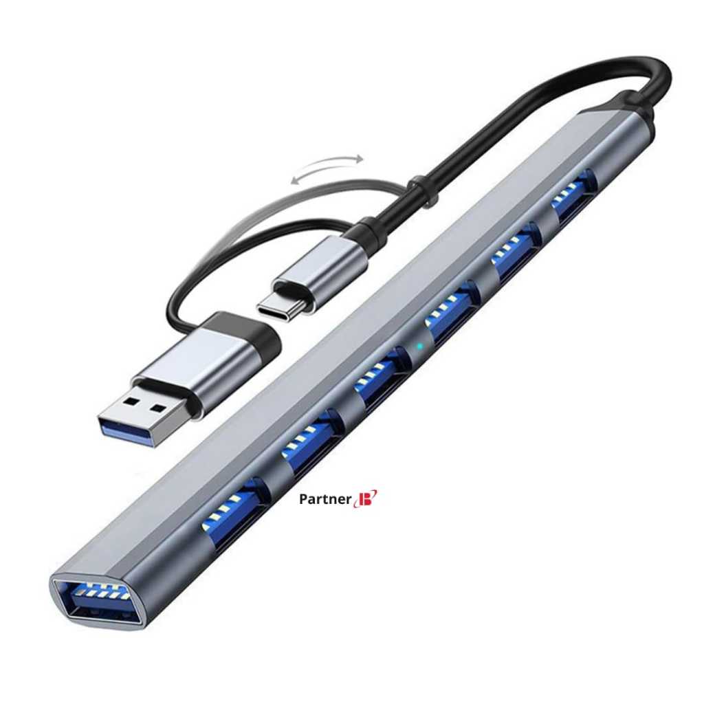 Jual USB Hub USB A - Type C to 7 Port USB A 3.0 Aluminium | Shopee ...